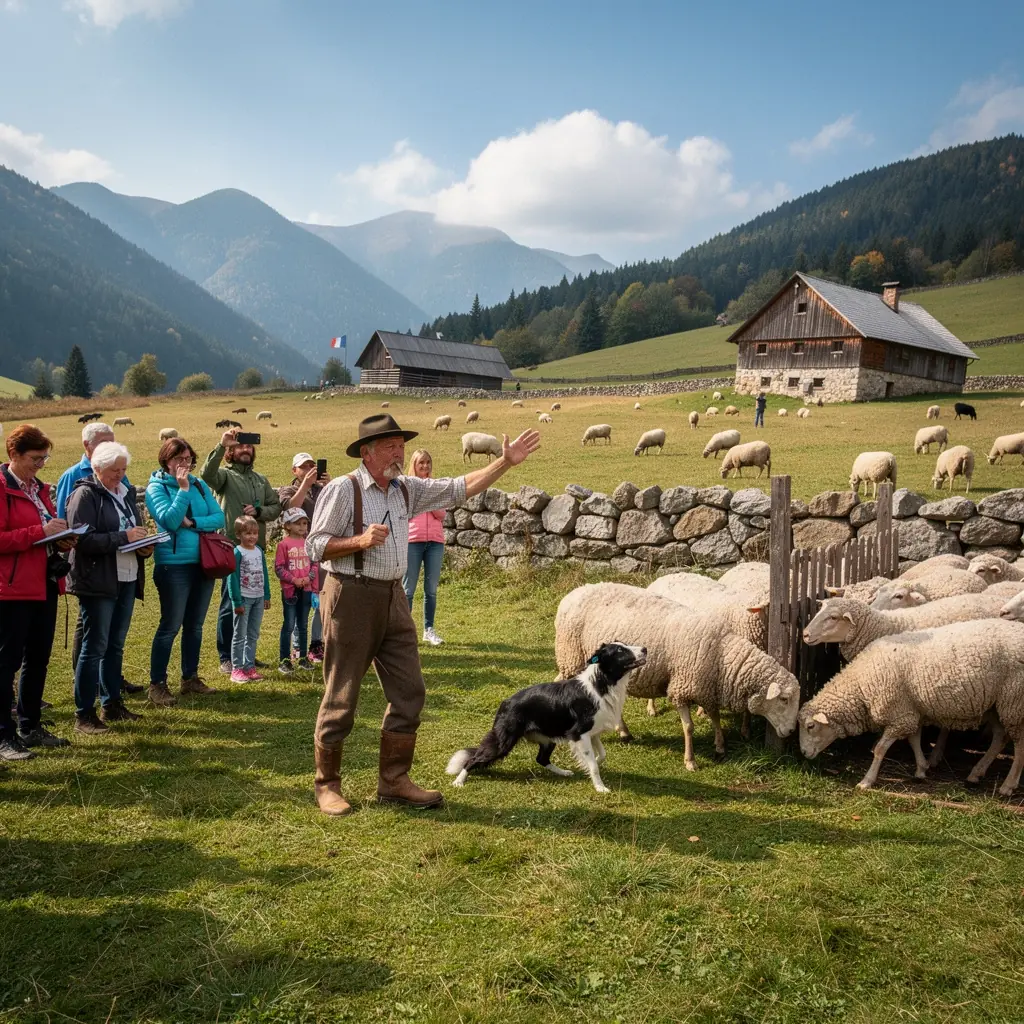 A vibrant folk festival in a Slovak village showcasing traditional dancers in colorful costumes.