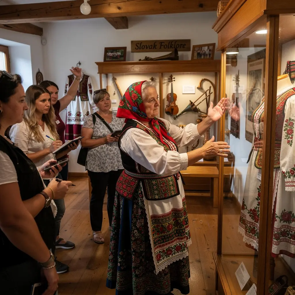 A picturesque landscape of rolling hills with villagers celebrating a cultural event under a clear sky.